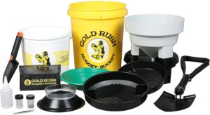 gold panning bucket and prospecting kit